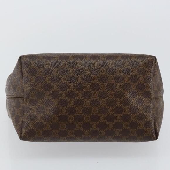 CELINE Macadam Canvas Hand Bag Pvc Leather Brown Gold - Picture 9 of 12